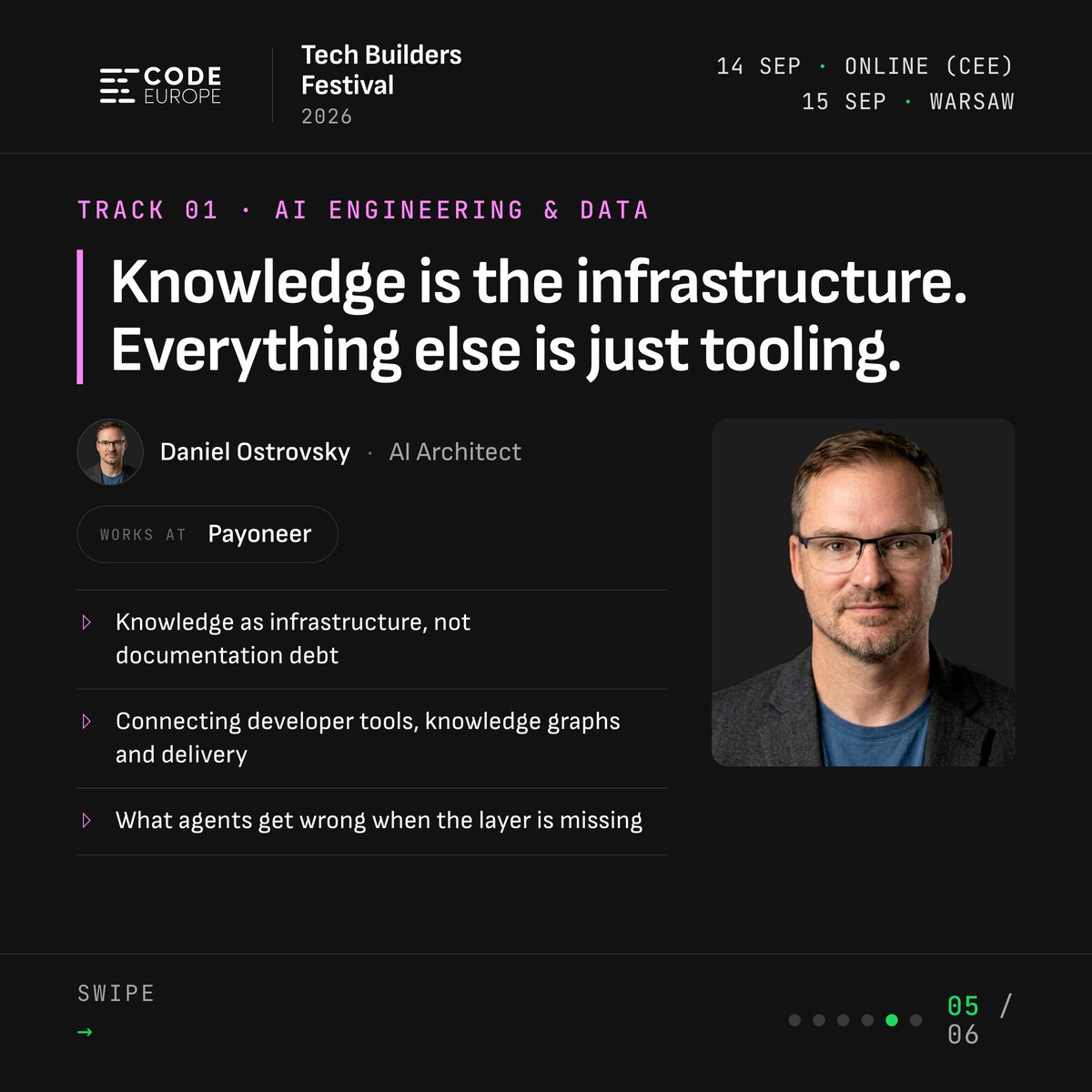 code_europe's tweet photo. 🤖 Agents in production, not demos.

Konrad Bujak, Anna Żółtańska (Capgemini), Rizel Scarlett (Entire) and Daniel Ostrovsky (Payoneer) on what breaks when the prototype meets company data, and how to build the layers that hold.

🎟️ Tickets close soon. Last moment to get yours 👉 https://t.co/XqR6QiVE0A