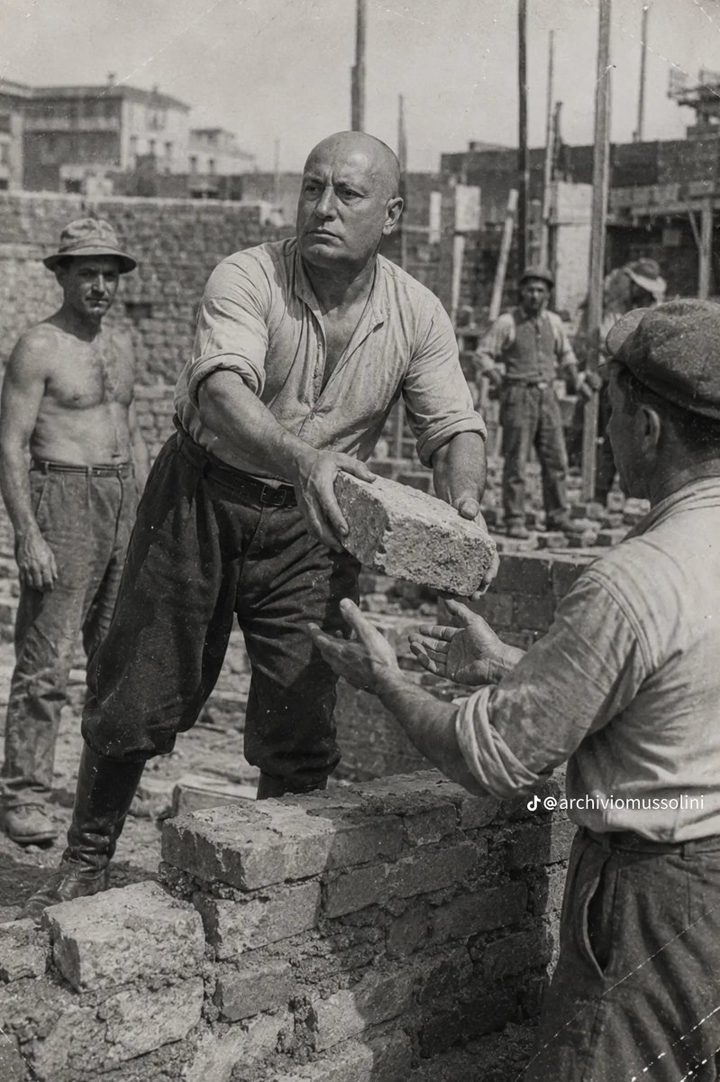 CarloTatti1's tweet photo. Questo era il Duce. Un italiano fra gli italiani. I politici di oggi possono solo sognarlo. Un uomo con questo carisma nasce solo una volta ogni 200 anni. 🇮🇹🖤✋🏻🦅🏛 https://t.co/5dex9hilXC