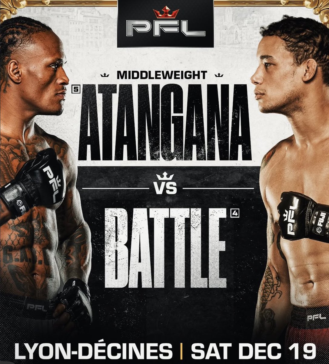mma_prospect's tweet photo. Boris Atangana (9-0) prend l'UFC vet et le detesté du public français Bryan Battle (13-3) ⚔️

Le #pfllyon va être incroyable 🔥🔥🔥 https://t.co/D8apBmvQFq