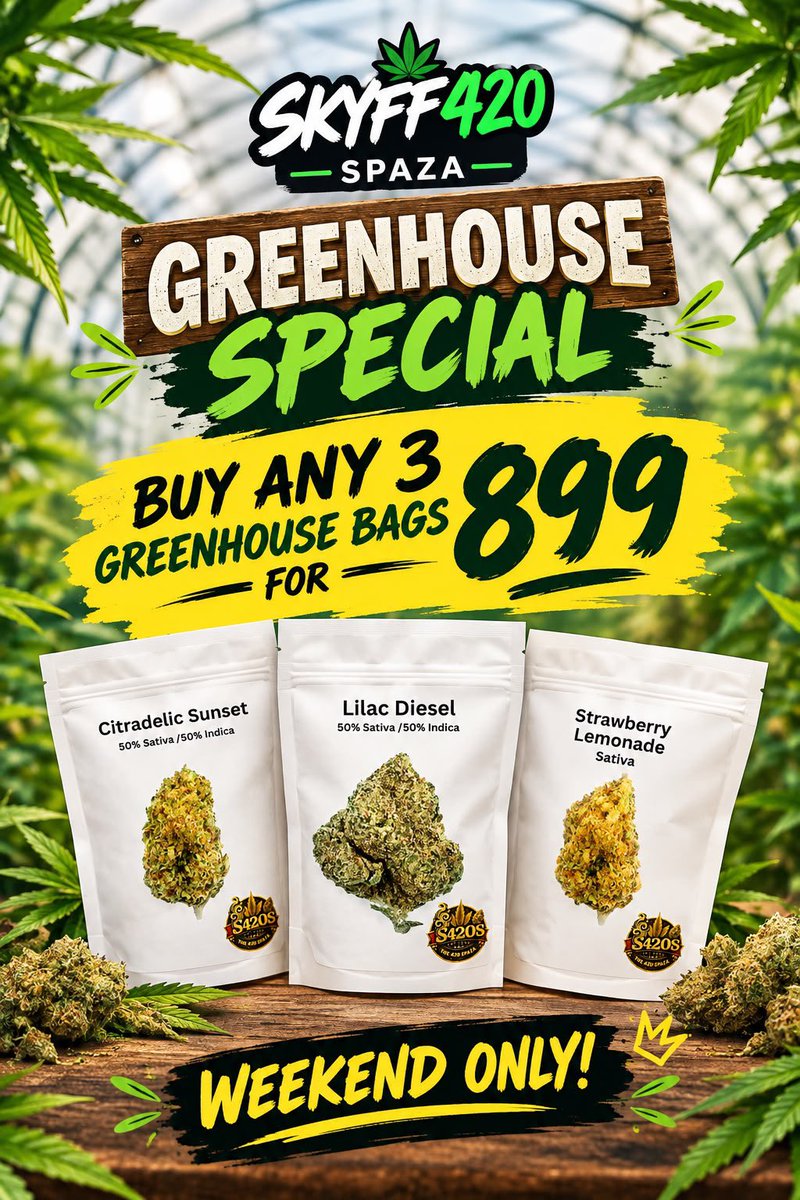 SS420ZA's tweet photo. Weekend special offering:
https://t.co/dnhimxD5tx
Website/shop
https://t.co/KUGTB2PBWN
#Mmemberville #420RSA #OSACC #420twt #420Community #420friendly https://t.co/4M7S5rPxxt