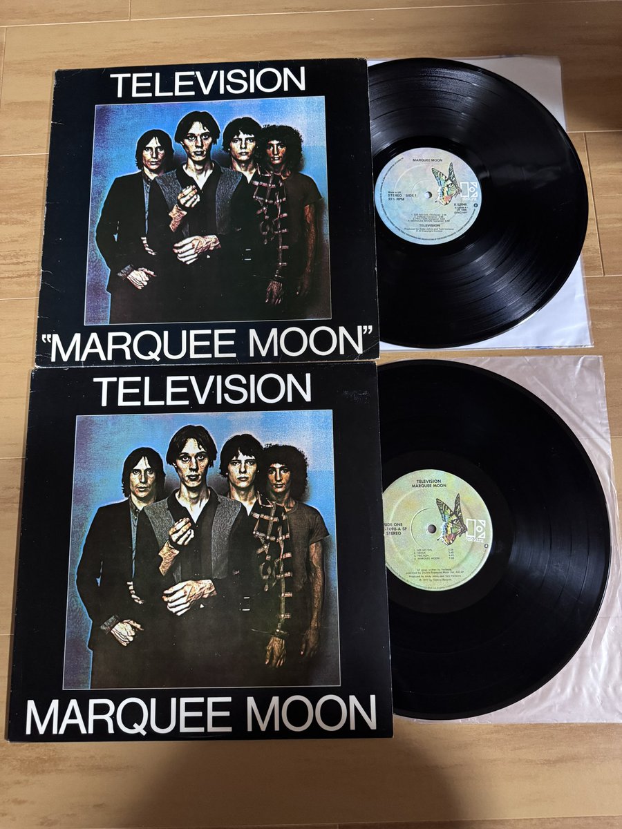 madaradaradara's tweet photo. 「""」付きのUKオリジナルを手に入れたので（「""」なしもあるらしい）USオリと聴き比べ
UKの方が若干湿度のあるような気がするけど甲乙つけ難し
日本オリは全然敵わないです
あと主要なとこはUSのCSMプレスとPRCプレスが欲しいところ
センターラベルも結構色違うんだなぁ https://t.co/YWSMa1zRMN