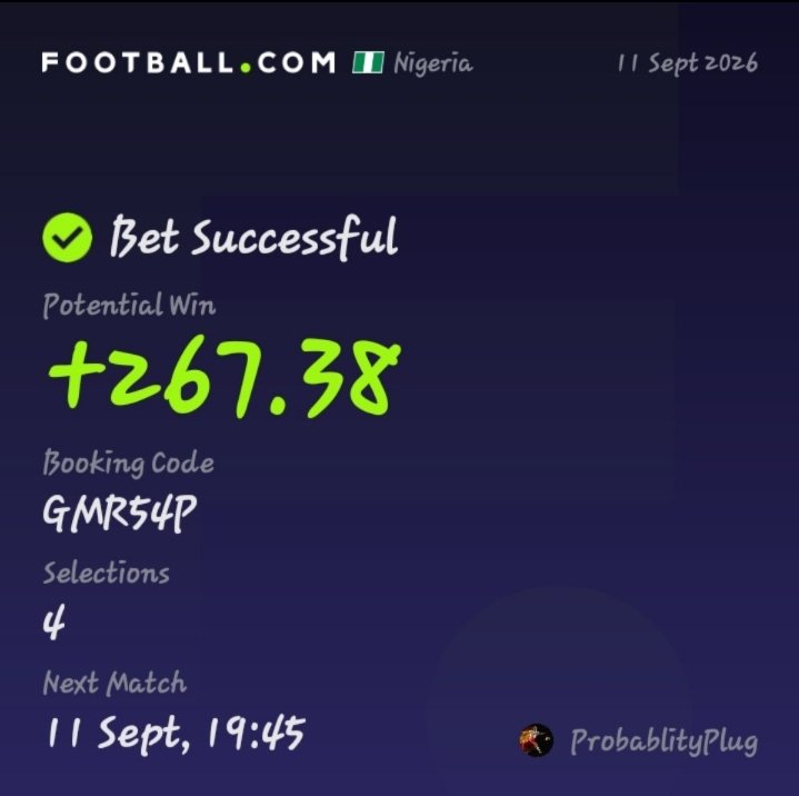 ProbabilityPlug's tweet photo. ₦100 → ₦1,000,000.
10 DAYS.
10 ROLLOVERS.
ONE MISSION. 🎯

ProbabilityPlug 2.5 Odds Rollover starts TODAY.

Let’s see what calculated probability can do. 📊⚡

DAY 1/10.

BOOKING CODE - GMR54P https://t.co/EFInhZGjlO