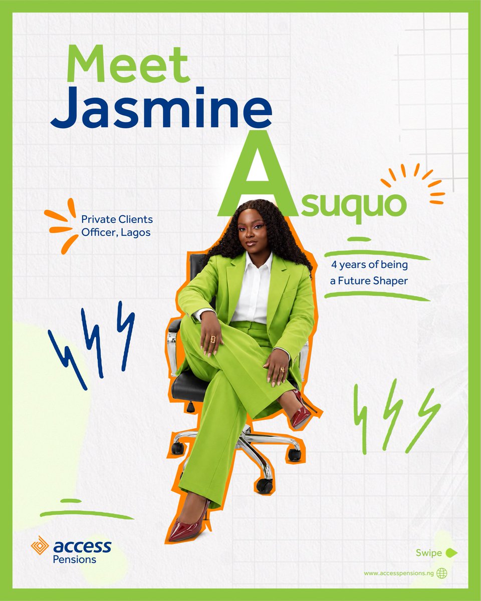 accesspensions's tweet photo. She came in as a Corps member for her NYSC. Three years later, she’s still with us.
Meet Jasmine our Private Clients Officer at the Lagos VI office.
For Jasmine, the best part of her job is helping clients make sense of their pension decisions.
#AccessPensions https://t.co/0rbDopERj8