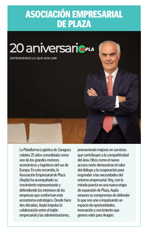 AEPLAPLAZA's tweet photo. 📦 ¡Os compartimos esta aparición de #AEPLA en medios!

En este espacio, damos a conocer nuestra labor para representar y dar visibilidad a las empresas vinculadas a la logística y nuestro compromiso con el impulso de un sector estratégico para Aragón. https://t.co/nHXbourPDa