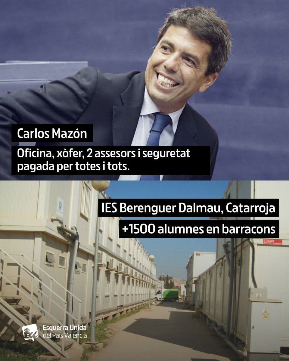 esquerraunida's tweet photo. 3000 xiquets i xiquetes duen 2 anys esperant una cosa tan bàsica com un aula digna. 👇 https://t.co/7kWk8CPr2l