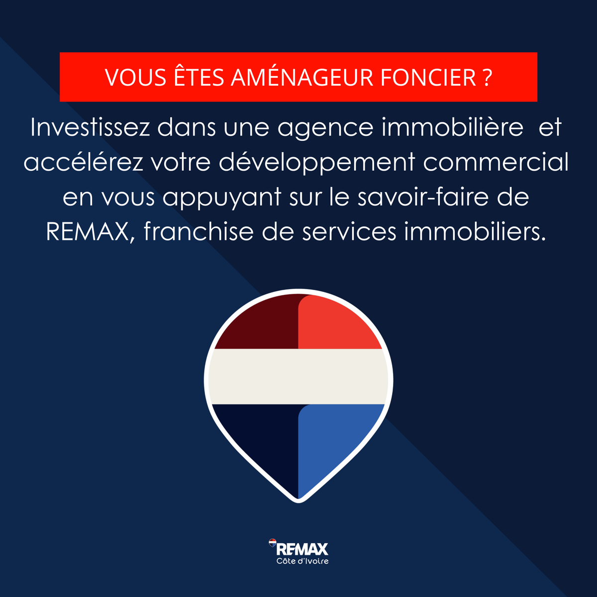 REMAX_CI's tweet photo. 𝘃𝗼𝘂𝘀 𝗲̂𝘁𝗲𝘀 𝗔𝗺𝗲́𝗻𝗮𝗴𝗲𝘂𝗿 𝗳𝗼𝗻𝗰𝗶𝗲𝗿 ?
Transformez votre potentiel commercial en levier de croissance et diversifiez vos sources de revenus à travers l’acquisition d’une franchise de services immobiliers REMAX.
https://t.co/MiscDSAAZs

#REMAXCotedIvoire #REMAX https://t.co/FvelOt0rMa
