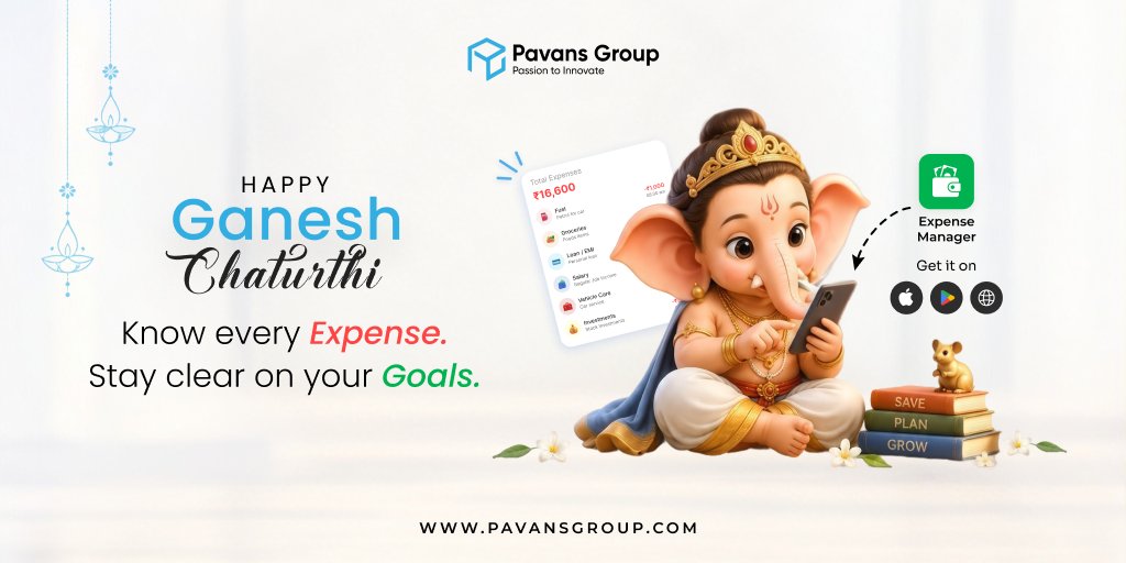 pavansgroup's tweet photo. May Lord Ganesha bring wisdom, prosperity, and success to every new beginning.#GaneshChaturthi #ExpenseManager 

This Ganesh Chaturthi, a simple reminder: Know every expense. Stay clear on your goals. 

💰Better financial decisions begin with knowing where your money goes. https://t.co/dOg4rX0kjZ