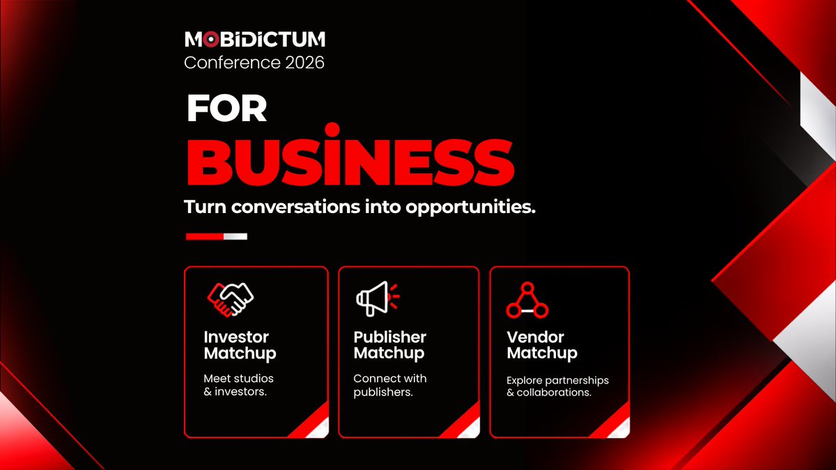 mobidictum's tweet photo. Meet investors, publishers, founders, and game industry professionals through Side Events designed to turn conversations into new opportunities.

Join us at Mobidictum Conference 2026.

📅 7–8 October 2026
📍 Istanbul Lütfi Kırdar Congress Center
🎟️ Get your ticket now. https://t.co/Pk4RHqAlUy