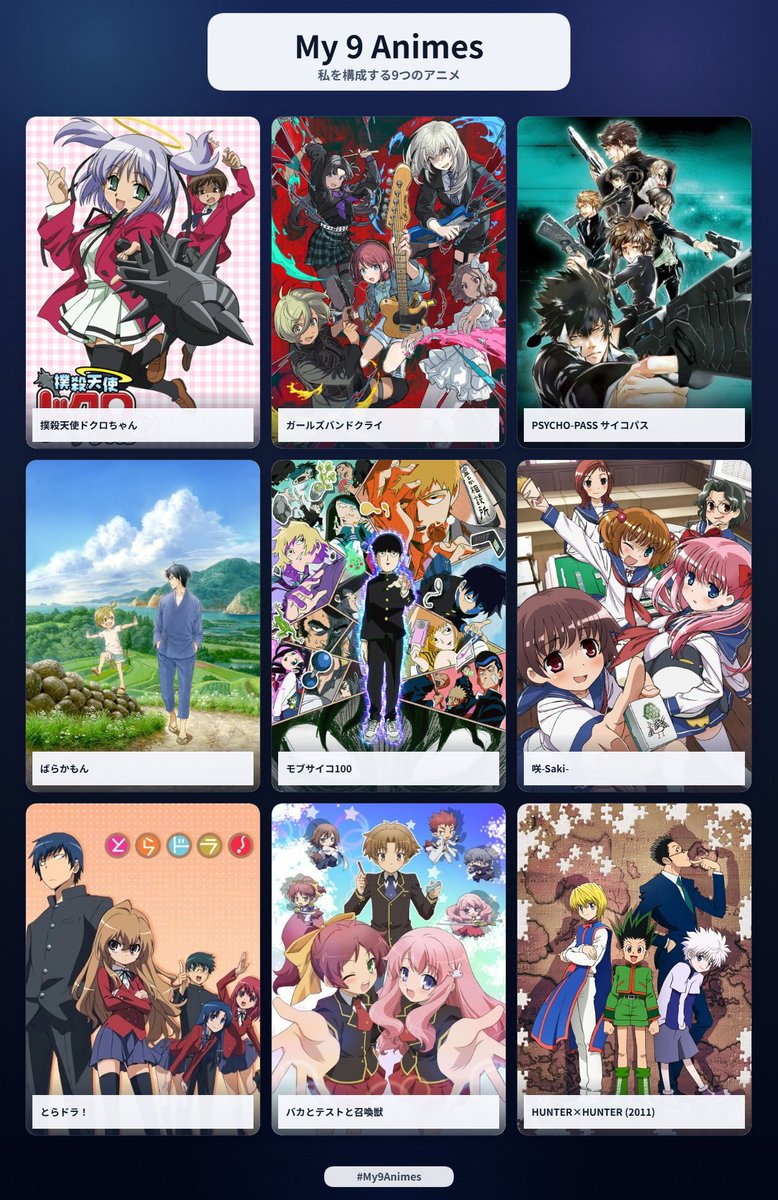 gugushiguu's tweet photo. 私を構成する9つのアニメ https://t.co/2r3r44fh8U