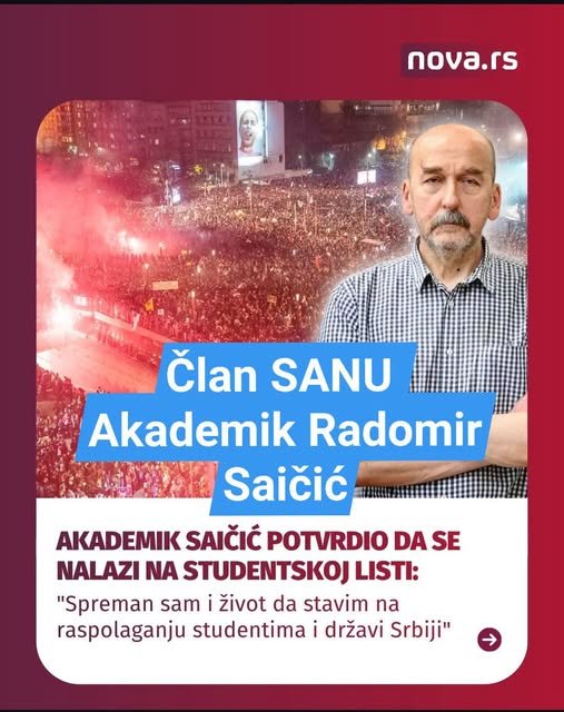 drugdjura's tweet photo. Profesor (Akademik) Radomir Saičić je bio dva puta na ratištu 1991 i 1999. Dva puta branio zemlju. Neka Aca Šiptar,Vučević,Dačić,Bajatović i ostali govnari pokažu vojnu knjižicu. https://t.co/ukfiubysCp