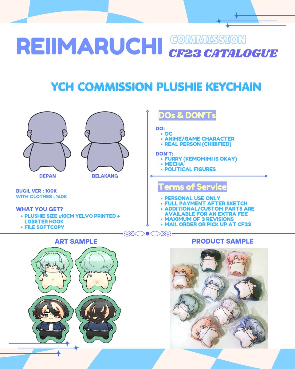 reiimaruchi's tweet photo. [🩷🔁 are appreciated!]

Halooo aku mau buka YCH plushie keychain untuk pick-up di #CF23 maupun mail order 😆

Bagi yang tertarik boleh langsung DM ✨️

(Slot 0/3) https://t.co/W5tnr1KCXx