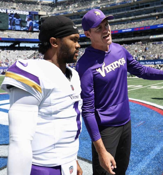 Brawl_w_TimPaul's tweet photo. The Vikings have the lowest odds to win the NFC North BUT..... 

I’m predicting they finish 12–5, win the division, and reach the NFC Championship Game.

Minnesota finally has something Kevin O’Connell’s offense has desperately needed: unpredictability. 

This won’t be Kyler Murray desperately carrying the offense. It will be Kyler’s arm, Kyler’s legs, Justin Jefferson, Aaron Jones, Jordan Mason and a legitimate defense attacking teams from every direction