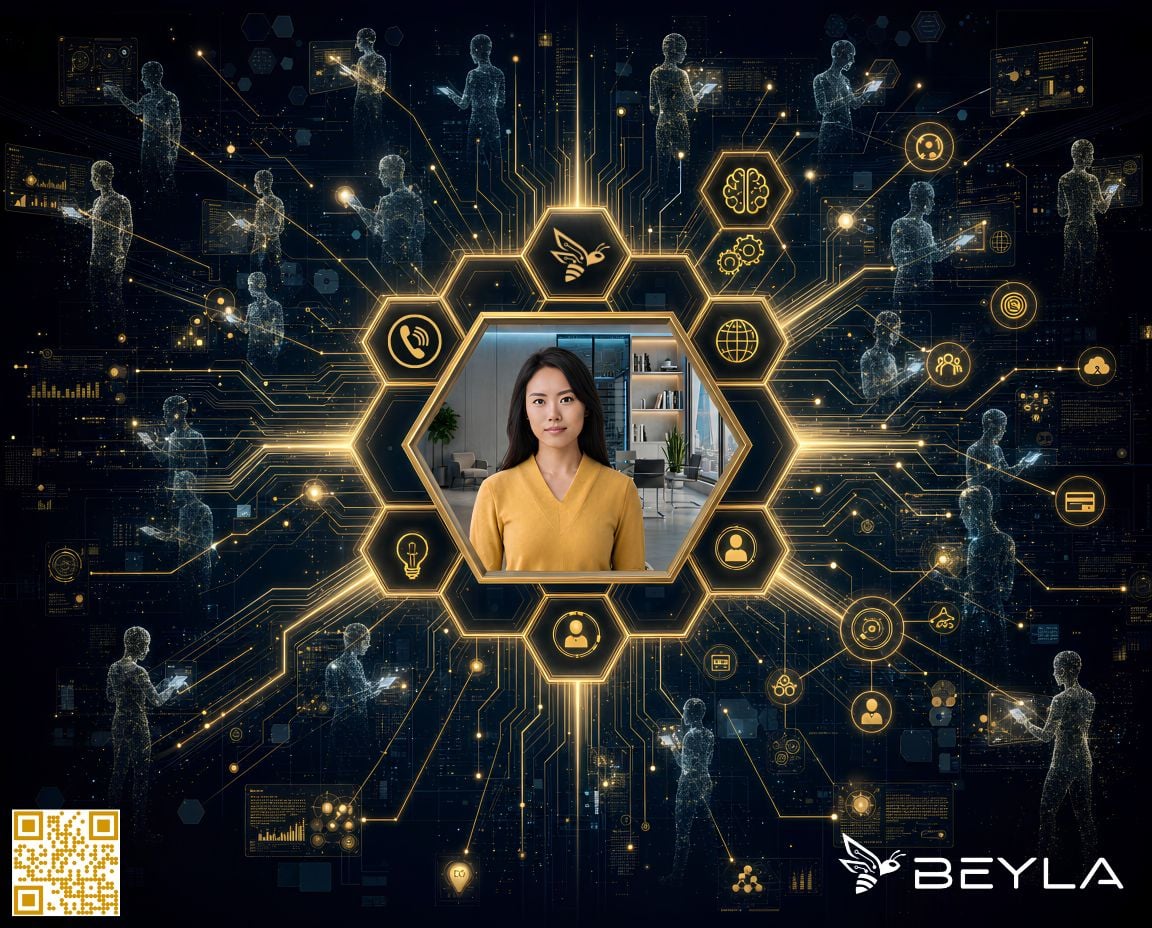 BEYLA_AI's tweet photo. Everyone wants one point of contact who just gets their business. One face to deal with, not a dozen tools to juggle.

That's exactly how BEYLA works. You choose a single Digital Human as your point of contact – the one you talk to. Behind it, a team of specialist Digital Human workers handles the depth: finance, risk, operations, marketing, sales, and more. Your Digital Human coordinates them and brings you one clear answer.

The simplicity of one assistant. The depth of an expert team. Held together by the Hive – a living memory of your business, so every specialist works from the same understanding.

Read more from our Founder and CEO Daniel Callis on why the future of work is one face, with a whole team behind it 👇
https://t.co/iOKqG8XeQC

Intelligence that acts for you. 🐝

#AI #FutureOfWork #SME #DigitalHumans #BEYLA #Hive