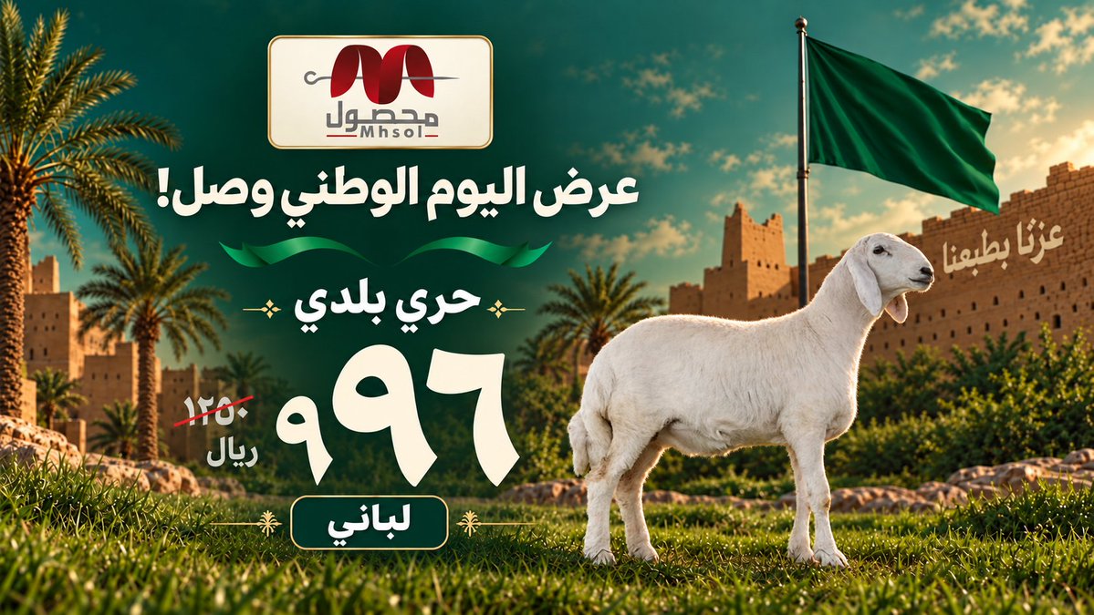 BanderBwardy's tweet photo. تخطّينا ١٠٠ ألف طلب بثقتكم.. ومع اليوم الوطني، فرحتنا فرحتين والعرض لكم 💚

الحري البلدي اللباني بـ٩٩٦ ريال بدل ١٢٥٠!

جهّز جمعتك وخلّها مع محصول.
العرض لمدة ١٠ أيام أو حتى نفاد الكمية
