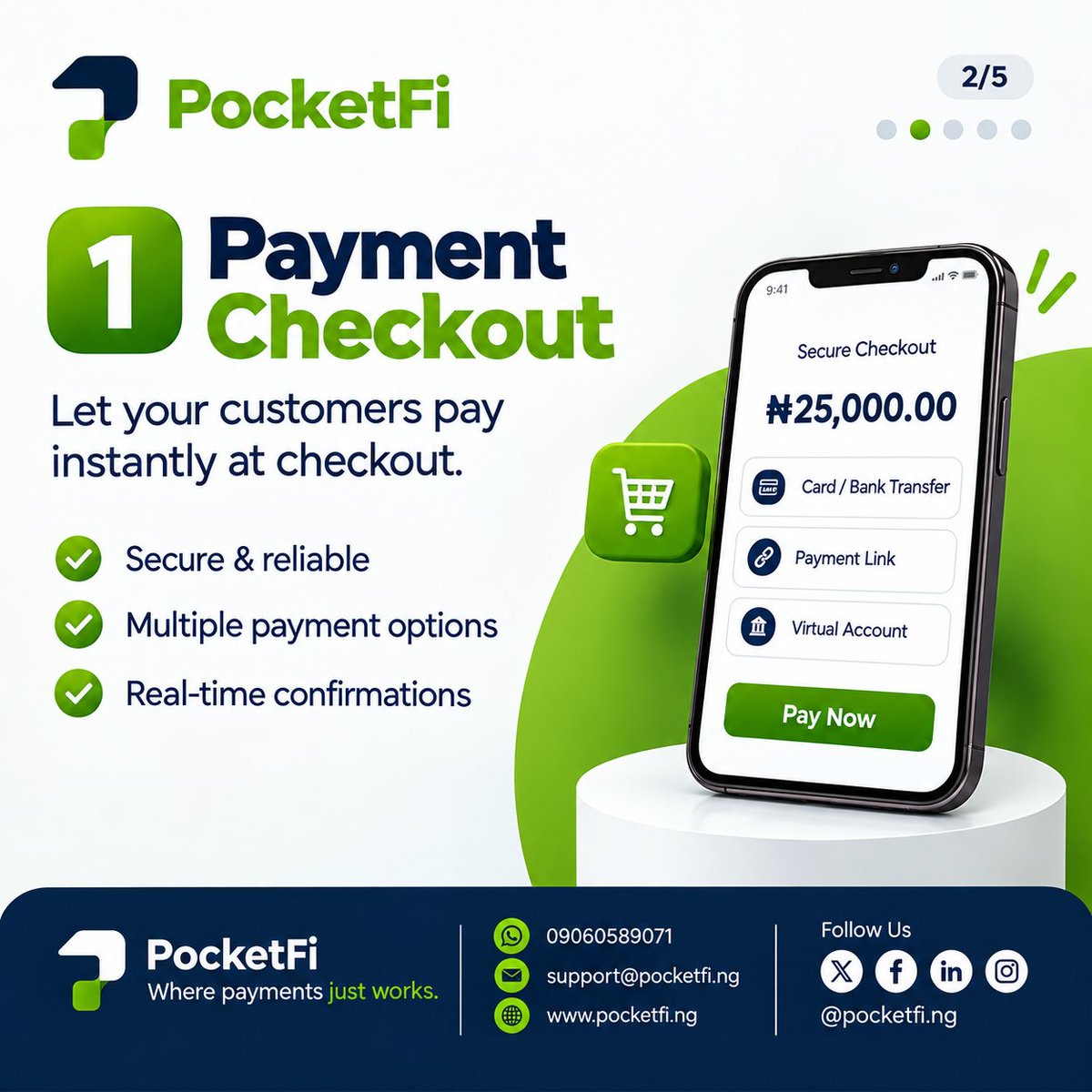pocketfing's tweet photo. 💳 Make every checkout quick, simple, and secure with PocketFi! 🚀

Give your customers a seamless way to pay instantly at checkout with multiple payment options and real-time confirmations. 🔐⚡ https://t.co/fIEBwFs6sr