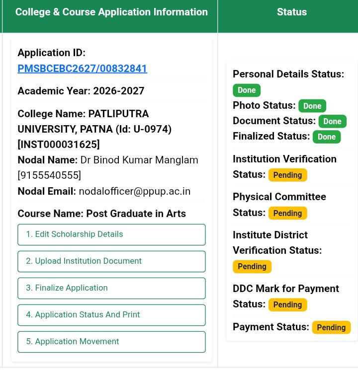 Digvijay_51's tweet photo. माननीय @samrat4bjp एवं @governorBihar महोदय, में Post Matric Scholarship का Verification व Documents जमा नहीं लिए जा रहे हैं। कई बार जाने पर भी कोई समाधान नहीं मिला। कृपया तत्काल संज्ञान लेकर छात्रहित में Verification करवाने की कृपा करें।@BiharEducation_ @BC_EBC_Bihar https://t.co/6FIsDcjhUD