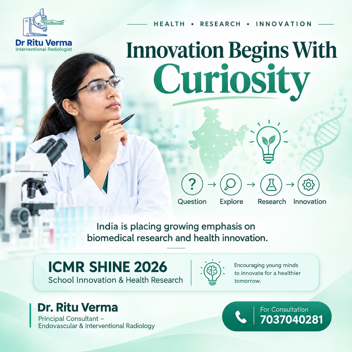 dr_rituverma's tweet photo. #Curiosity is where #meaningfulinnovation can begin.

#Initiatives such as #ICMRs SHINE encourage #youngminds to #askquestions, #thinkscientifically and #exploreideas in #health and #science.

#BiomedicalResearch #HealthInnovation #ICMR https://t.co/REc9ZeKm0y