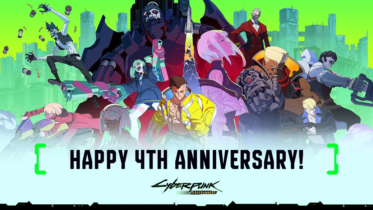 edgerunners's tweet photo. This crew’s story may have ended, and another’s is about to begin, but legends never fade. And the story of David, Lucy, Rebecca, and the rest of the Edgerunners' gang was nothing if not legendary.

Here’s to 4 years of the first Cyberpunk: Edgerunners — done, but never forgotten! 💛