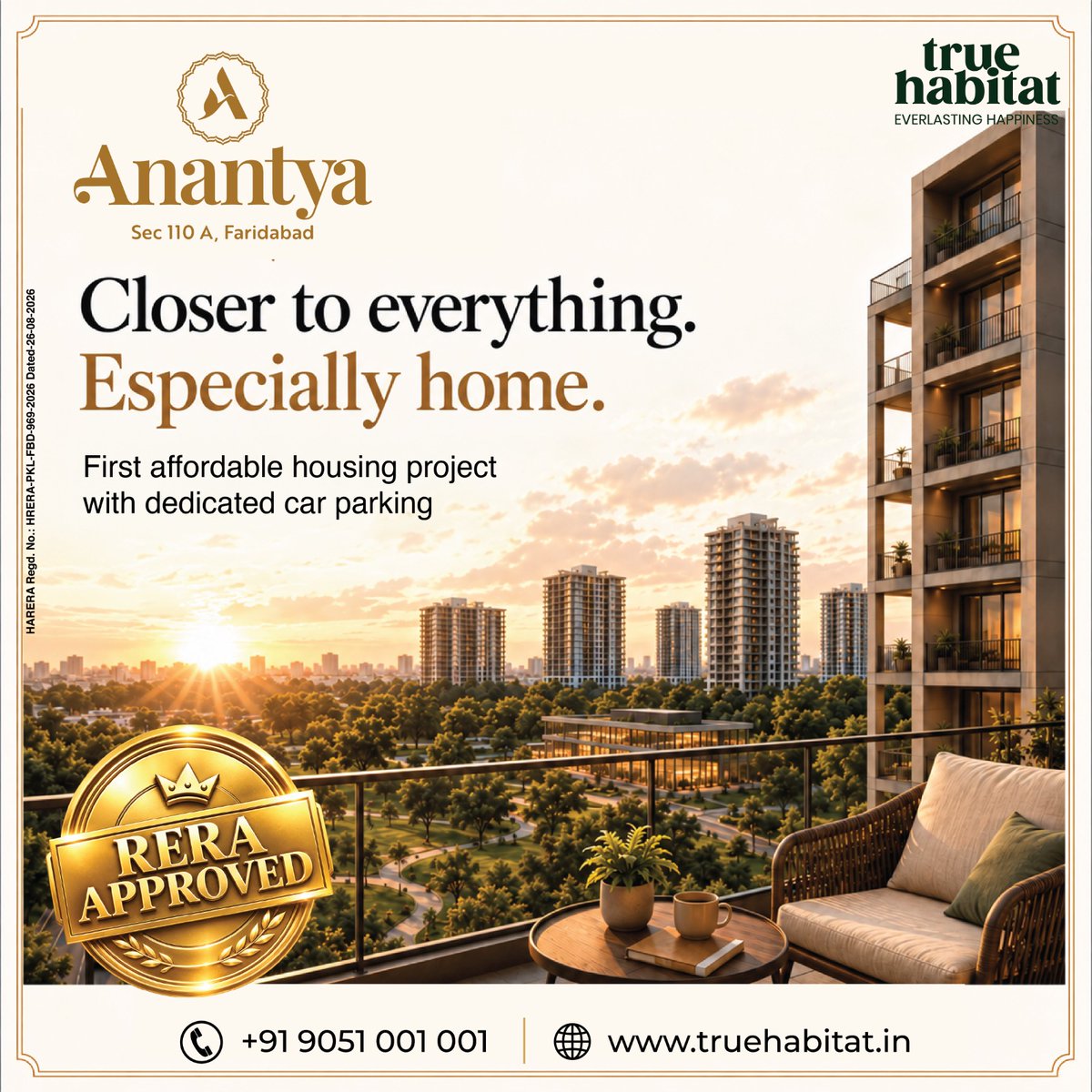 True_Habitat's tweet photo. Closer to everything. Especially home. 🌇
Anantya, Sec 110A Faridabad — RERA Approved homes with dedicated car parking. 
#Anantya #RERAApproved #CarParking #Faridabad https://t.co/NZewesfNLK