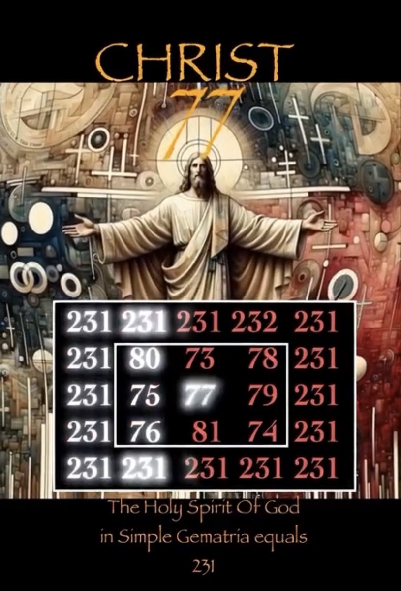 Cloudman176's tweet photo. The number 77 is associated with Jesus Christ. CHRIST is C = 3, H = 8, R = 18, I = 9, S = 19, T = 20, which added together equal 77. 'Liber 77' is the gematrian name for Liber OZ https://t.co/oJhfIf8ZJD