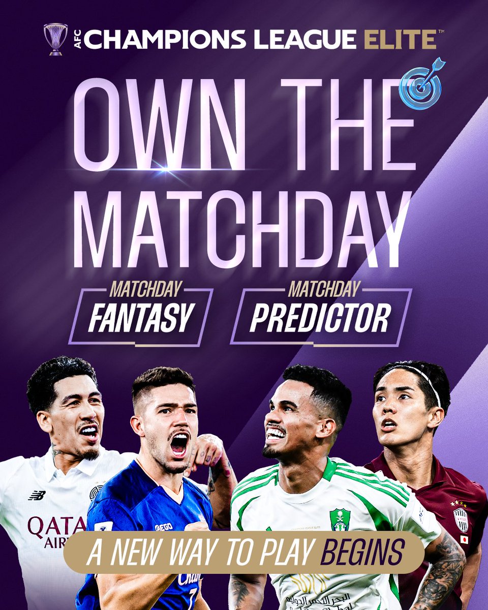 TheAFCCL's tweet photo. Own the Matchday โก
Two games to play it your way ๐ฏ
Play now https://t.co/G49HoU0Sdl or on the AFC LIVE App ๐ฎ
#ACLEliteFantasy #ACLElitePredictor https://t.co/lEhWZVTdF7