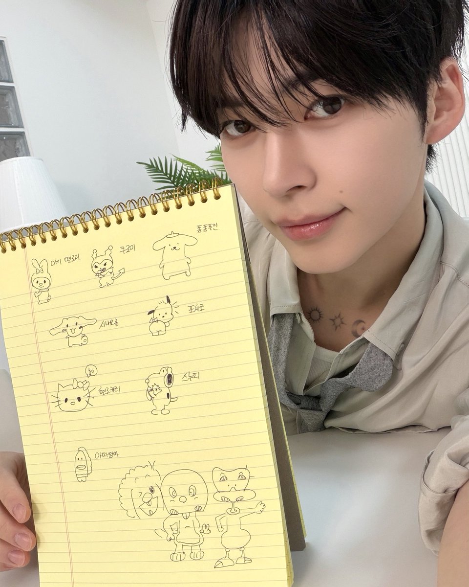 9_hanbin63268's tweet photo. ハンビンが描いたキャラクター
翻訳にかけてみたら

マイマロミー
⭕️クロミ
ポンポンプリン
シナコ(ヨ)
🔺ポチャコ
ヘンロキリ
⭕️スヌーピー
おやまあ

きっと翻訳が間違えたんだよね https://t.co/nDi2mApdgG