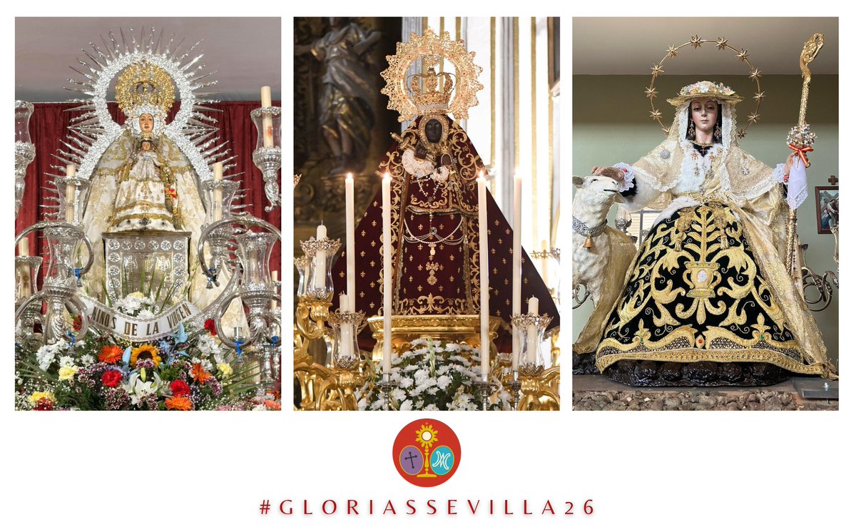 ElConsejoSev's tweet photo. 🔵 GLORIAS | Sevilla retoma este sábado su calendario letífico con tres procesiones gloriosas: 

🔸 @HdadJuncal abrirá la jornada a las 19:00 horas desde la Parroquia de Nuestra Señora del Juncal, recorriendo las calles de su feligresía hasta regresar a su templo a las 23:55 horas.

🔸 A las 19:15 horas será el turno de la @HdadGuadalupe, que partirá desde la Iglesia de San Buenaventura para recorrer el centro de Sevilla, con entrada prevista a las 23:20 horas.

🔸 Cerrará esta jornada la @PastoraPadrePio, cuya salida gloriosa tendrá lugar a las 20:00 horas desde la Parroquia del Buen Pastor y San Juan de la Cruz, regresando a su sede a medianoche.

📍 Consulta los itinerarios y horarios completos en nuestra página web 🔗 https://t.co/uQ9ENKoagq

#GloriasSevilla26