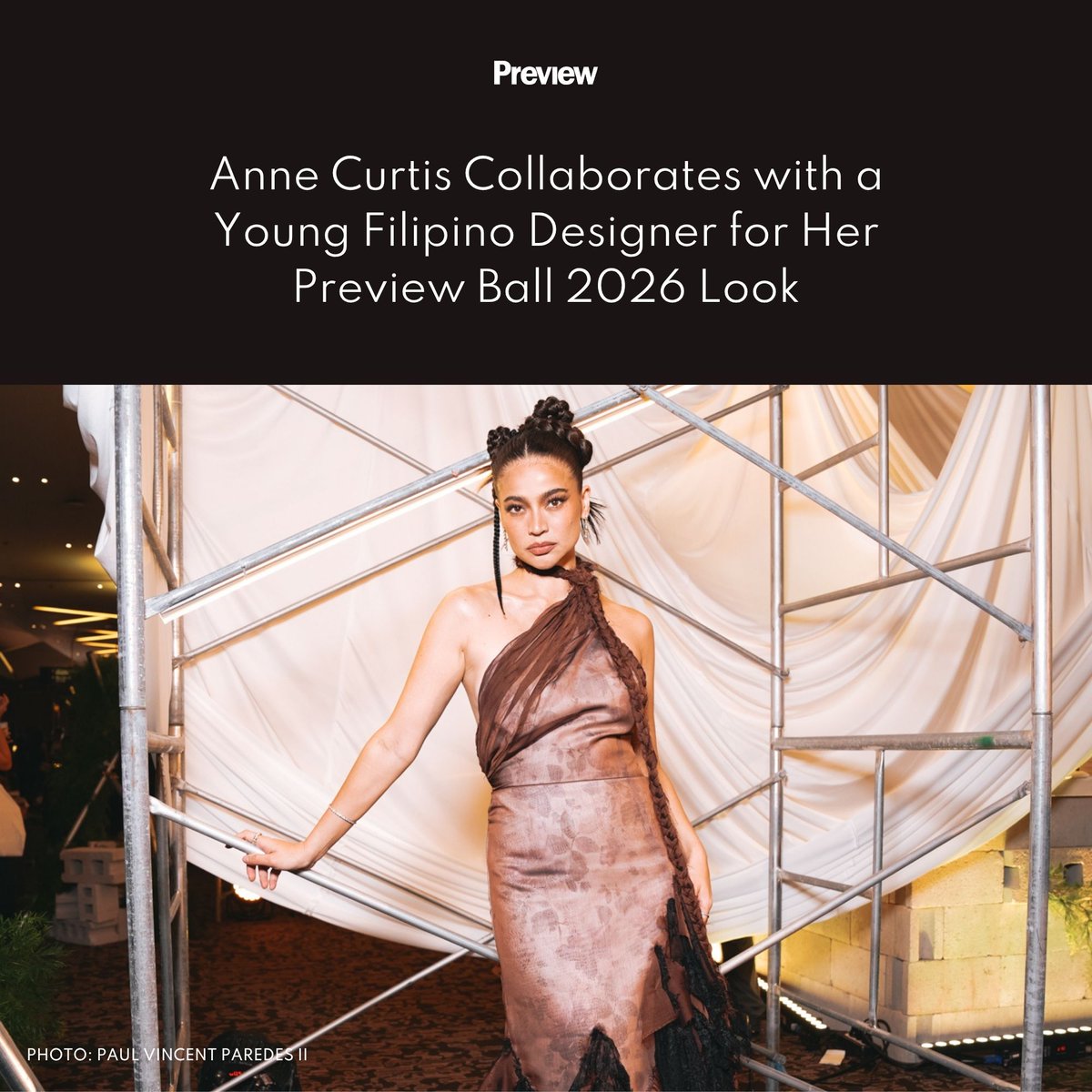 previewph's tweet photo. Preview’s Style Icon for 2026 #AnneCurtis donned a custom ensemble by Cavite-born designer #ZivReiAlexi.

FULL STORY: https://t.co/Oq83dZ0Qg3 https://t.co/SL1pafoRpq