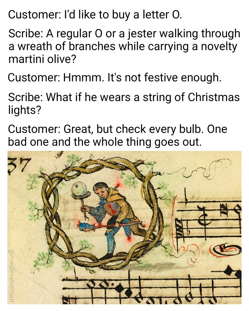 medievalistmatt's tweet photo. The scribe clearly knows about exterior illumination https://t.co/9qZC3M6hFE