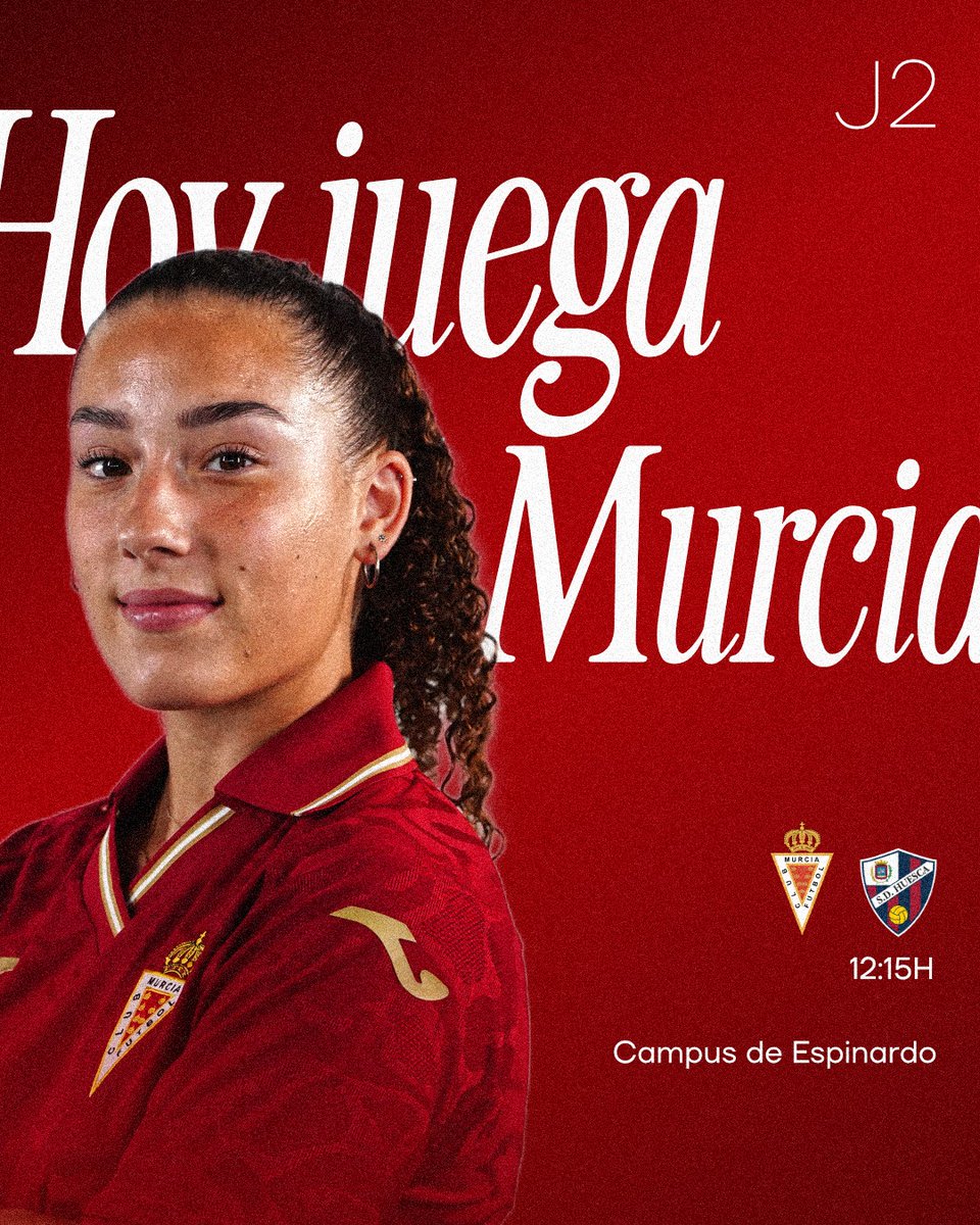realmurciafeme's tweet photo. 𝑯𝑶𝒀 𝑱𝑼𝑬𝑮𝑨 𝑬𝑳 𝑴𝑼𝑹𝑪𝑰𝑨 𝑭𝑬𝑴𝑬𝑵𝑰𝑵𝑶 

🆚 @SDHuescaFem 
🏟️ Campus @UMU 
⌚️ 12:15h 
📋 J2 #SegundaFederación #FutFem 
🎟️ https://t.co/8Uy0ETuEV1 
#⃣ #MurciaHuesca https://t.co/L6FEiesLLL