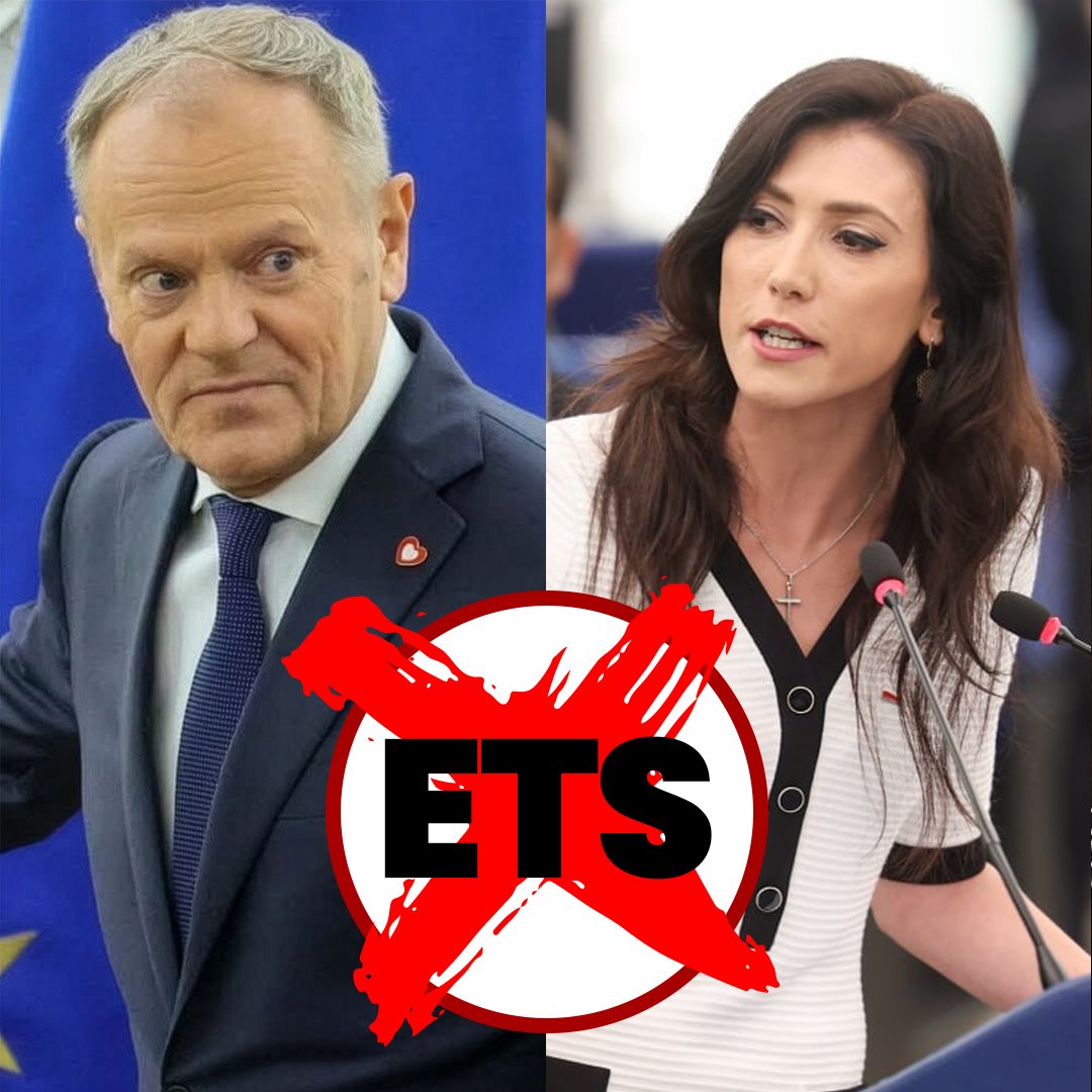 EwaZajaczkowska's tweet photo. Jak można tak kłamać⁉️ Tusk na szczycie Grupy Wyszehradzkiej: "ETS1, ETS2 i wszystko co wprowadzi ryzyko droższej energii, zostanie przez nas zablokowane." 🤡

Panie premierze @donaldtusk, czy nie ma pan za grosz wstydu? Tak blokujecie podwyżki cen energii, że 👇
🔴 23 kwietnia 2009 rząd Tuska godzi się na ETS na lata 2013-2020
🔴 15 stycznia 2020 europosłowie KO popierają Zielony Ład i zeroemisyjność do 2050 roku
🔴 18 kwietnia 2023 europosłowie KO głosują za ETS2, czyli rozszerzeniem ETS na transport i budynki
🔴 11 marca 2026 europosłowie KO głosują przeciwko poprawkom uchylającym ETS2

Kłamstwo to pana drugie imię.

Polska ma trzeci najdroższy prąd w UE, licząc po sile nabywczej. Mamy najwyższy koszt ETS w Europie, a polski przemysł w rachunkach płaci za ETS kilka razy więcej niż średnia w UE. Jakby tego było mało według raportu niemieckiej Fundacji Bertelsmanna spośród narodów UE największe koszty nadchodzącego ETS2 poniosą... a jakże, Polacy! Wydatki na ogrzewanie mogą wzrosnąć rocznie nawet o kilka tysięcy złotych. To jest jakiś dramat 😡

Próbujecie robić z Polaków idiotów i znów liczycie, że wielu nabierze się na waszą fałszywą propagandę, a polskie rodziny dalej będą dobijane rekordowymi rachunkami. Gdybyście blokowali ETS-y to nie musiałabym uruchamiać zbiórki podpisów pod obywatelskimi petycjami ws. odrzucenia ETS i dyrektywy budynkowej, pod którymi mam już ponad 100 tysięcy podpisów!

Dlatego wybierajmy polityków, którzy ZAWSZE, bez względu na wszystko, są gotowi bronić zwykłych ludzi. Bez kluczenia i bez ściemy! Skończmy z ETS-em, obniżmy rachunki Polakom i przywróćmy NORMALNOŚĆ! 🇵🇱