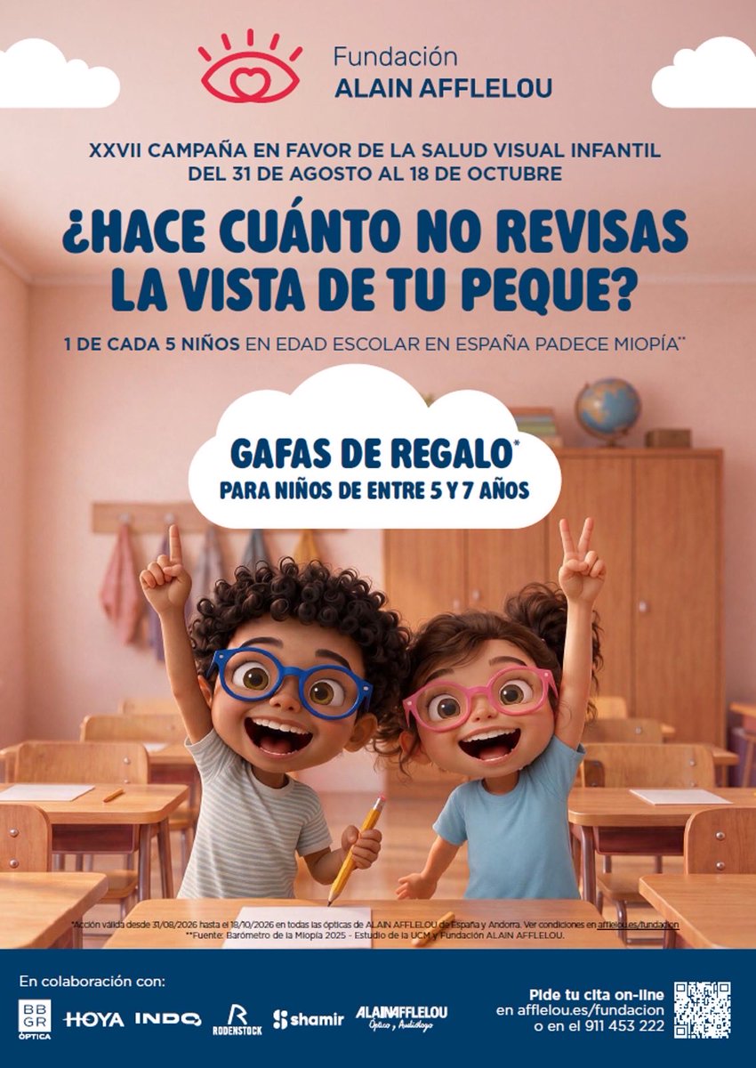_acade's tweet photo. Colaboramos con Fundación ALAIN AFFLELOU para promover la salud visual infantil entre las familias y centros educativos.
Más info en: https://t.co/yo4aeWmsFJ https://t.co/7zWURzFj9T