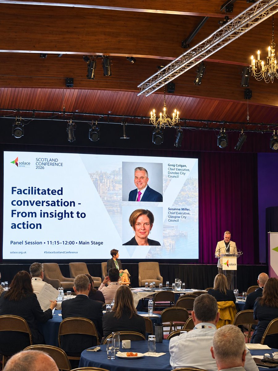 SolaceScotland's tweet photo. Dundee's Greg Colgan and Glasgow's Susanne Miller shared a stage today with the same idea: public service reform should start with children and families, not new structures.

#SolaceScotlandConference #PublicServiceReform #ChildPoverty #LocalGov https://t.co/x1fk79iJgv