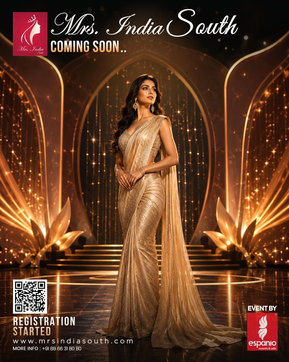 espanioevents's tweet photo. 👑 Your Journey to the Crown Begins Now! ✨
✨ Registration Started
🌟 Mrs. India South 2026
📲 More Info: +91 88 66 31 80 80
🌐 https://t.co/nAslO7WBnT
Are you ready to own the crown? 👑
#MrsIndiaSouth2026 #MrsIndiaSouth #MrsPageant #BeautyWithPurpose #EspanioEvents https://t.co/jd6OtqNpNi