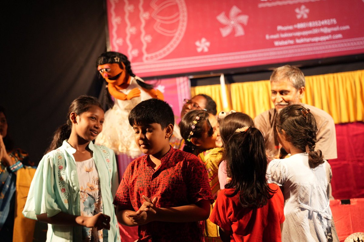 inventorspuppet's tweet photo. A joyful memory from Kaktarua Puppet Theatre’s 7th anniversary festival! On August, @inventorspuppet presented musical comedy puppet show “Aha Ki Ananda” at BD Shilpakala Academy, with Tubai, Tublu & Bulu.
Congratulations, Kaktarua Puppet Theatre!
#PuppetShow #InventorsPuppet https://t.co/77XvEmjC0i