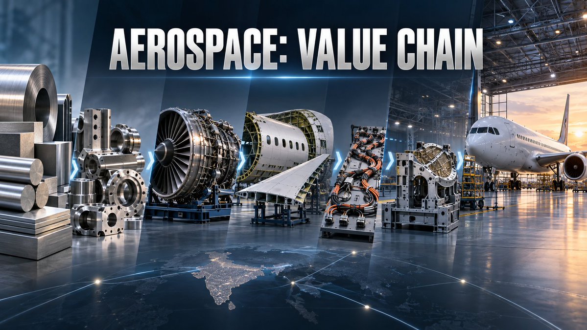 raghavwadhwa's tweet photo. Why India Is Becoming a Preferred Destination for Global Aerospace Companies ✈️

Global aerospace doesn't have a demand problem.

It has a supply-chain capacity problem.

As Boeing, Airbus, Safran and Rolls-Royce diversify sourcing, India is emerging as a key manufacturing base.

Here’s the complete opportunity + aerospace value chain. 👇🧵