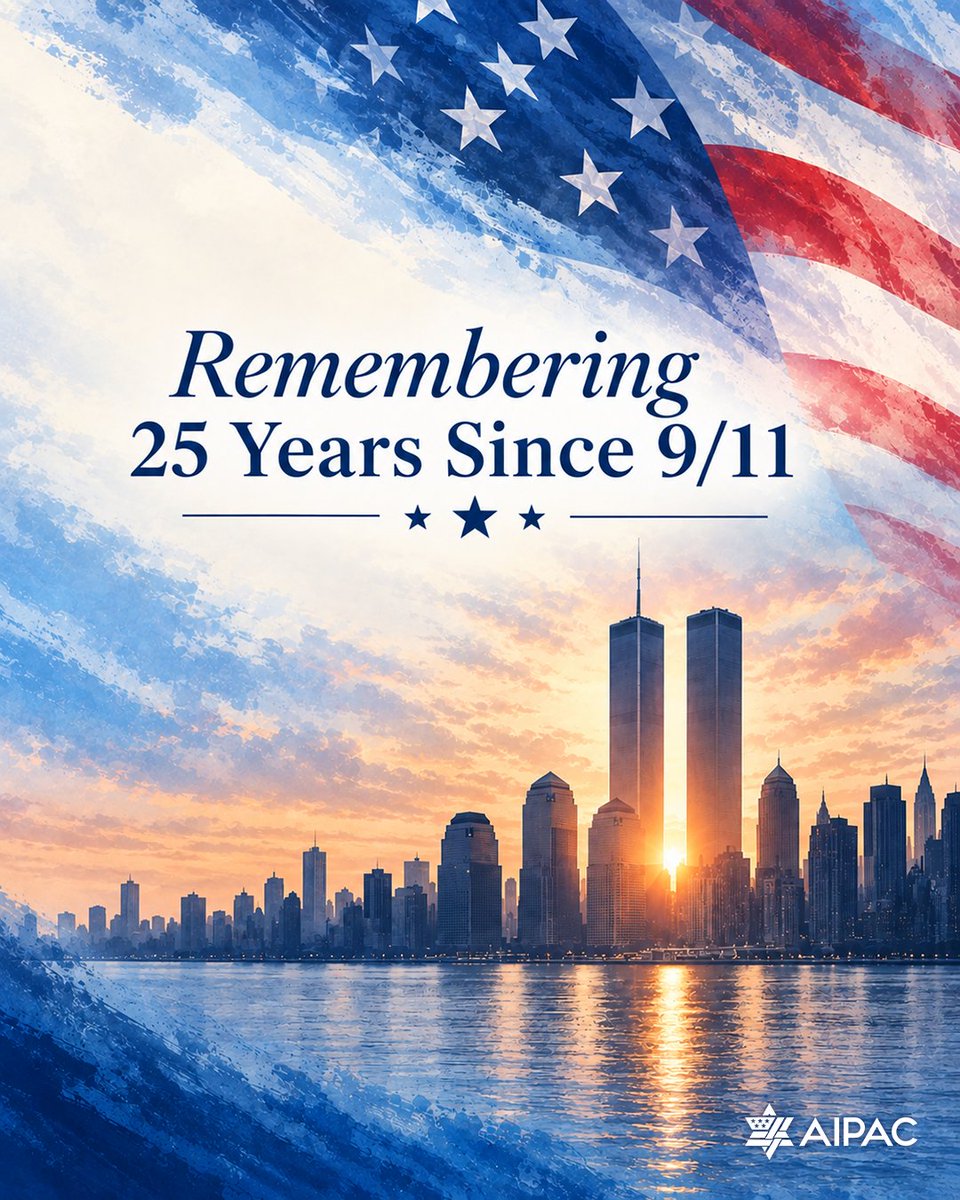AIPAC's tweet photo. Today, on the 25th anniversary, we honor the memory of those lost and the heroes who put themselves in harm’s way.

As we commemorate this solemn day that forever changed our nation, our fight for freedom, peace and security continues. https://t.co/NjeBlkiWg1