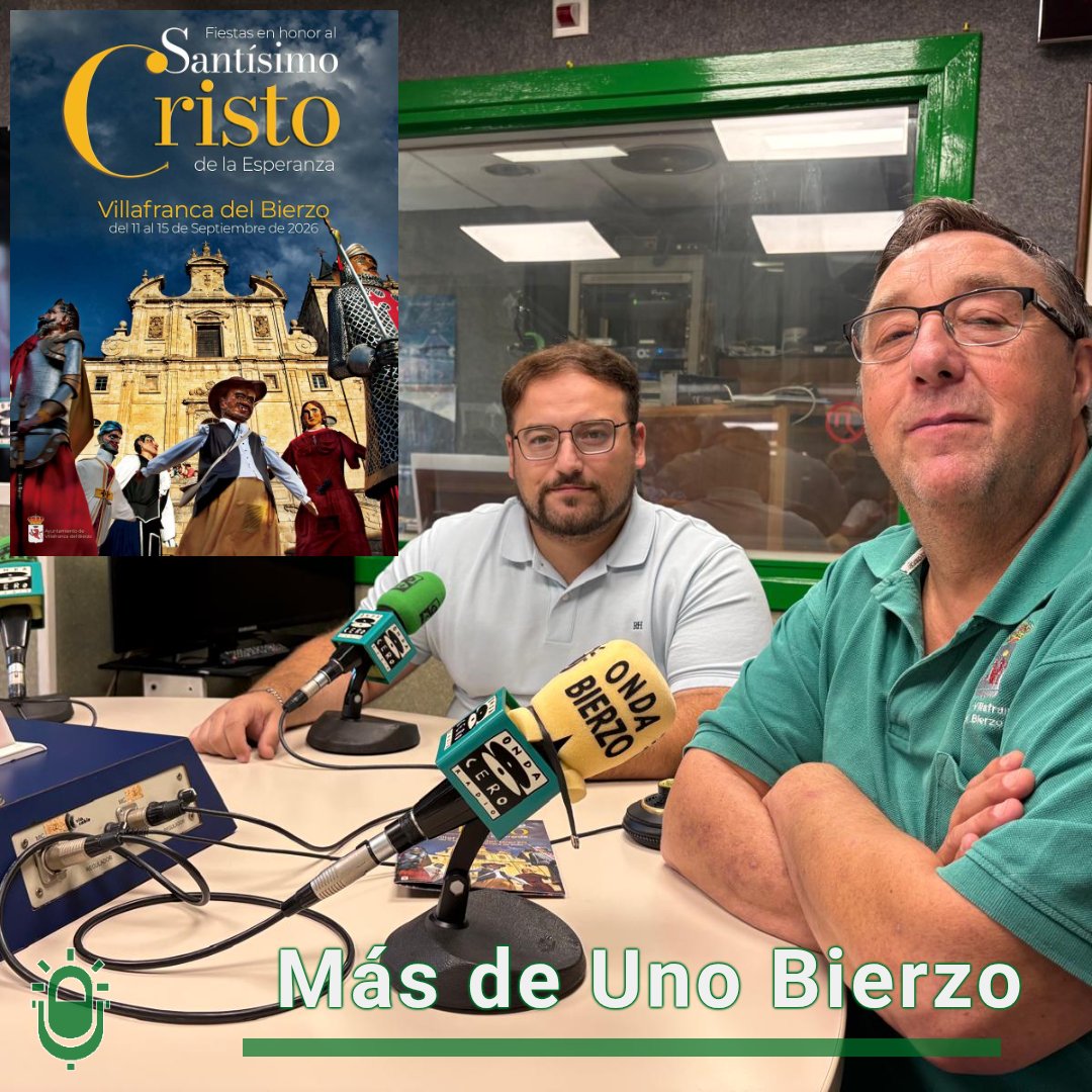 ondabierzo's tweet photo. 🪩El alcalde de @villafrancadb José Manuel Pereira y el concejal de cultura y fiestas Diego García, invitan a todos a participar en el variado y completo programa de actividades del “Santísimo Cristo de la Esperanza”, hasta el 15 de Septiembre!👇
https://t.co/ihkKChnmRM https://t.co/oB4AjfTYx9