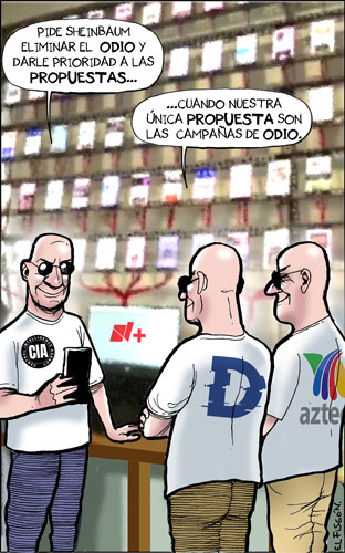LaJornada's tweet photo. ✏️ #MonerosLaJornada | Expertos en la guerra digital, cartón de  @fisgonmonero
https://t.co/kltMaqvqtQ https://t.co/44t5RR89Xz