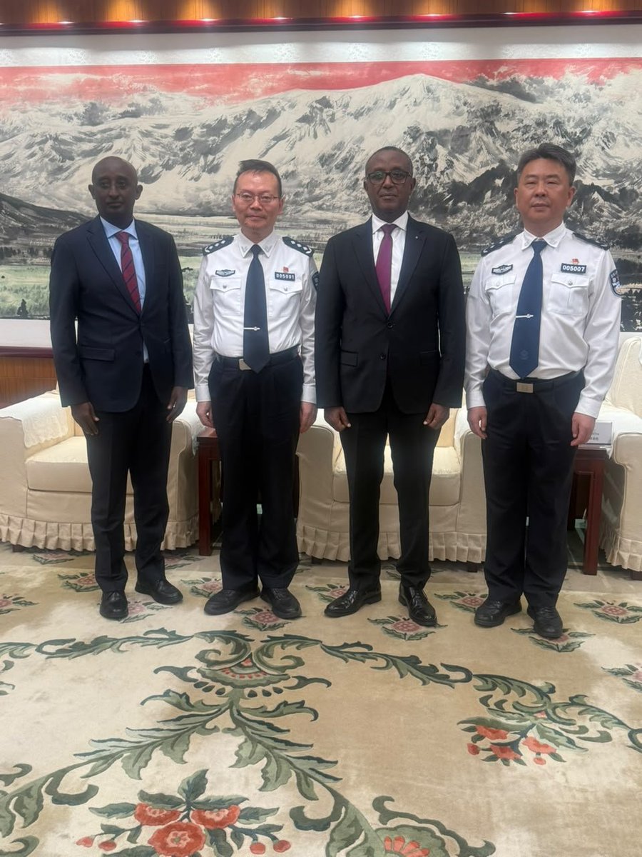 RwandaInterior's tweet photo. Today, on the final day of the visit to China, Minister @Vbiruta  and the Inspector General of @Rwandapolice  (IGP) @fnamuh visited the People’s Public Security University of China in Beijing and engaged with the University leadership on strengthening collaboration in various training programmes.
The University currently hosts 12 Rwandan law enforcement officers attending an anti-telecom fraud course under the China–EAPCCO partnership.