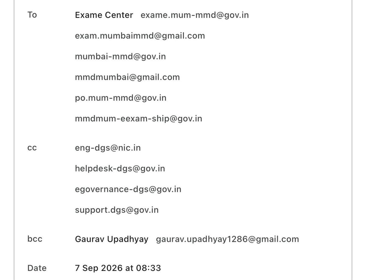 EngineandTide's tweet photo. @dgshipping_IN I’ve been waiting since 18-Aug-2026 for a response to my grievance. Emails sent to MMD Mumbai (with DGMA and support.dgs@gov.in in CC) remain unanswered. Contact numbers for MMD Mumbai are either out of order or go unanswered. What should I do next? https://t.co/gpMzujXoSF