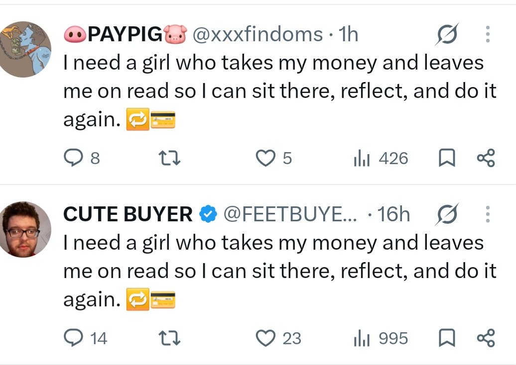 Skitty_Kitty_'s tweet photo. This is proof that paypigs all copy from the book of bullshit 😆 🤣 😂 https://t.co/gqpFjFu4Bx