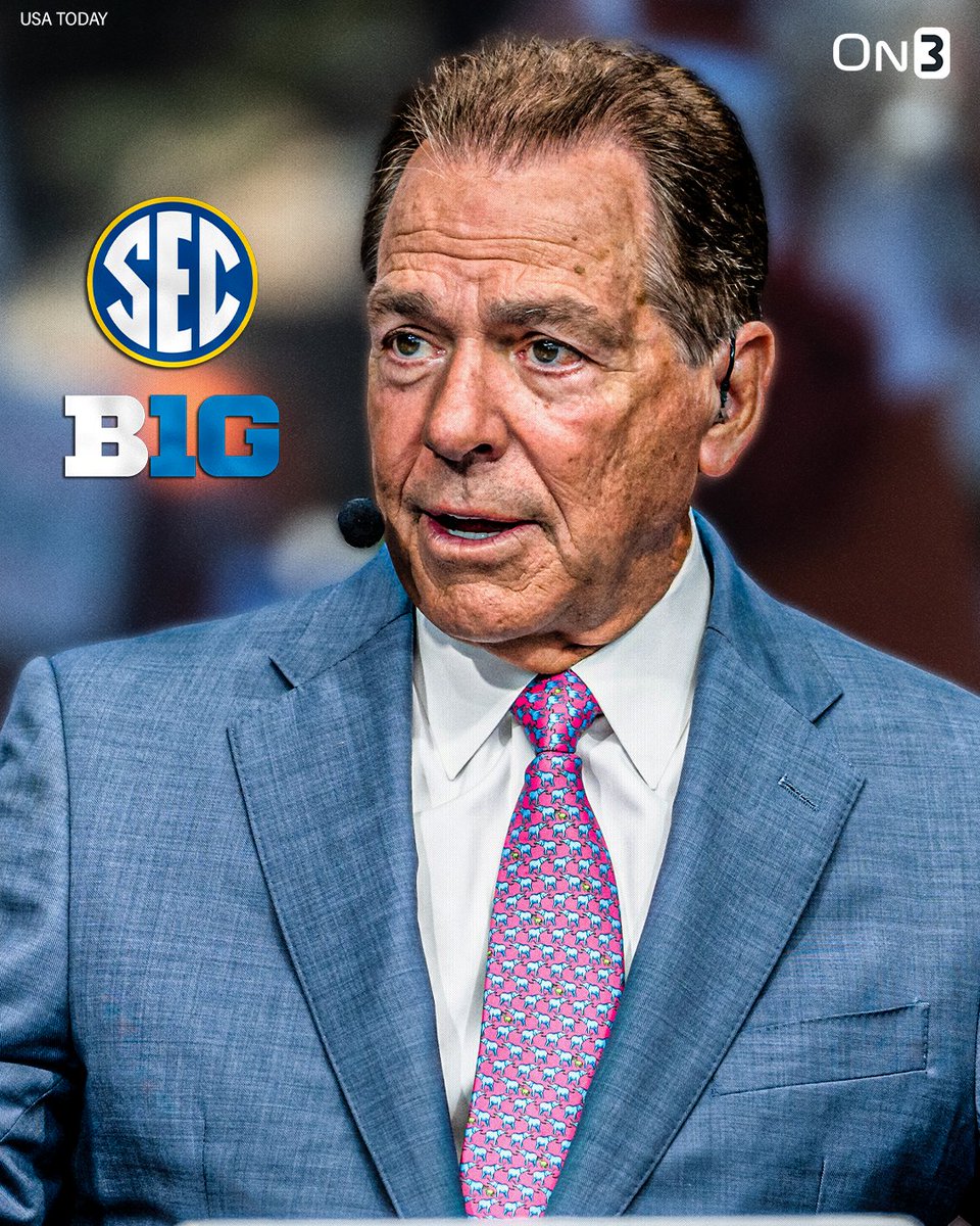 On3's tweet photo. NEW: Nick Saban takes a shot at the Big Ten's depth:

"We’ve (SEC) already got nine teams in the top-25. It’s not like the Big Ten where there’s three good teams at the top and then nothing."

(via @PatMcAfeeShow) 

https://t.co/HsY2Rl0DY9