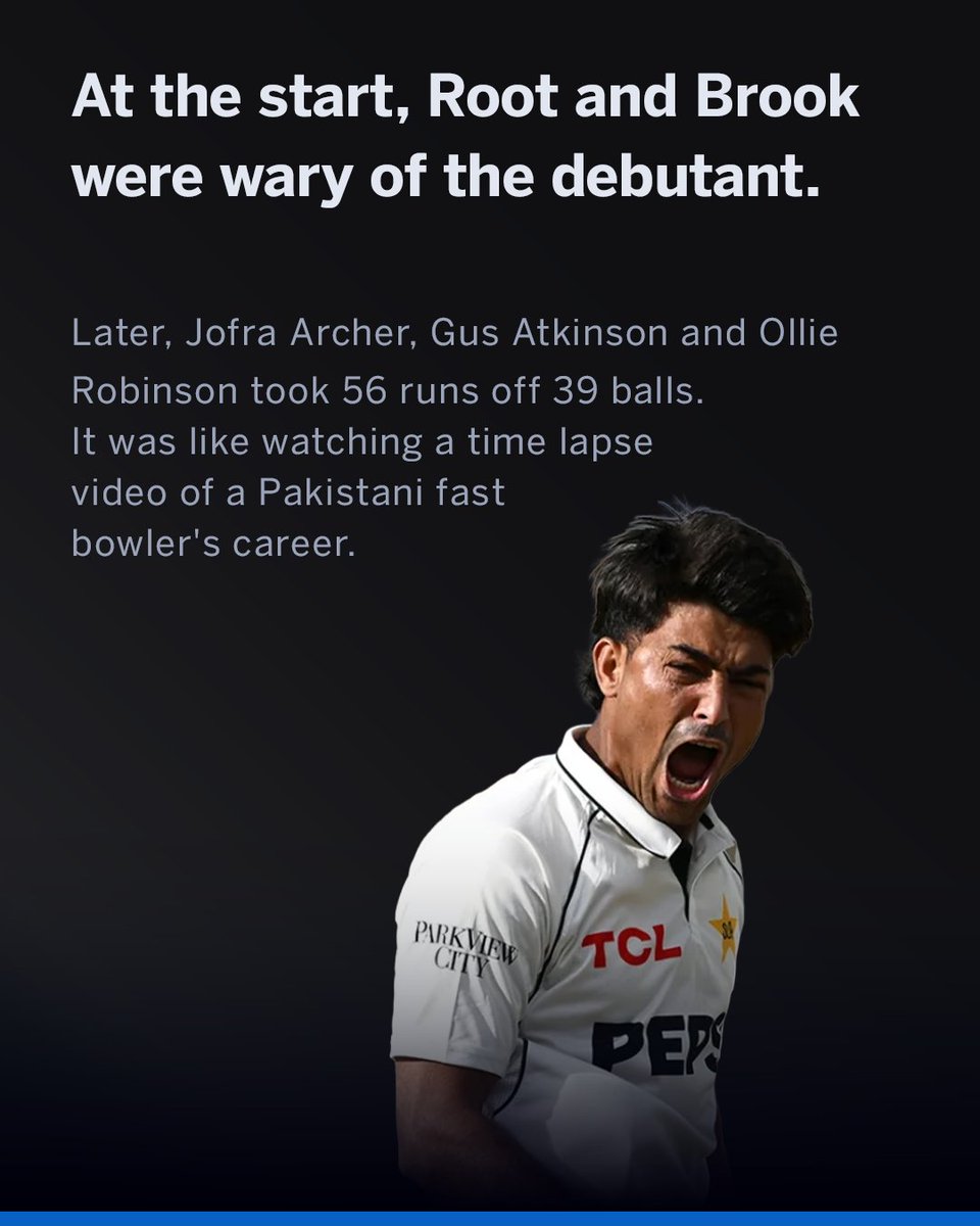 cricinfo's tweet photo. Fast bowler's experience, alongside that of Ghori and Ayub, shows peril of throwing in players unprepared

Full piece: https://t.co/cW3gRS7kUd https://t.co/u1PMQinGdz