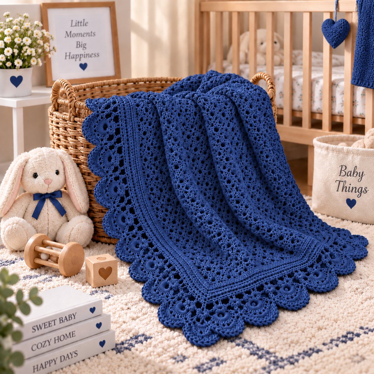 KBDigitalCraft's tweet photo. The Blush Blossom Scallop Baby Blanket features a cozy puff-stitch body, floral shell border, scalloped edging &amp; delicate picot finish. 🧶💕

Perfect for baby showers, nurseries &amp; handmade heirlooms.

Shop Here:  https://t.co/kNpCYKNHuG

#Crochet #CrochetPattern #BabyBlanket https://t.co/NWOZBMIISD