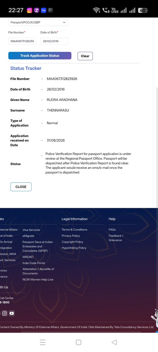 thennarasu90's tweet photo. @rpochennai  Please help in processing my daughter's passport application as PVR completed 10 days ago.

File no:MAA067312823926 https://t.co/10Ci34xyoy