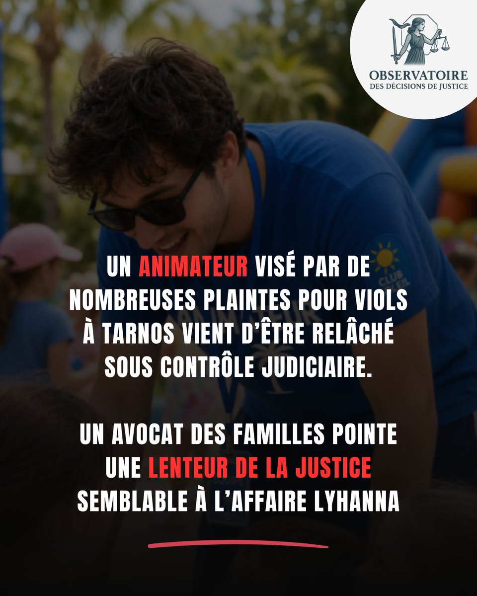 ODJ_France's tweet photo. 😡 Il encourt vingt ans de réclusion criminelle pour des soupçons de viols et d'agressions sexuelles sur quatorze enfants de 3 et 4 ans. Il a été remis en liberté sous simple contrôle judiciaire !

À Tarnos, un animateur de centre de loisirs a été mis en examen au mois de juillet. Quatorze plaintes ont été déposées pour des faits qui se seraient déroulés pendant la sieste ou aux toilettes. D'abord placé en détention provisoire, le mis en cause est libéré dès la fin juillet. En cause : on craint pour sa santé en prison !

Son contrôle judiciaire se résume à un éloignement en Bretagne (comme s'il ne pouvait pas récidiver en Bretagne) et un pointage en gendarmerie tous les quatorze jours.

Un avocat des victimes dit : "on ne sait rien du tout. On est dans les mêmes travers que dans l’affaire Lyhanna : la justice n’avance pas, il ne se passe rien. Un nouveau juge d’instruction est arrivé à Dax fin août. Il a mille et un autres dossiers à traiter."

⚖️ Le viol commis sur un enfant, est puni de vingt ans de réclusion criminelle par l'article 222-24 du code pénal. Avant jugement, l'article 144 du code de procédure pénale autorise la détention provisoire pour empêcher une pression sur les victimes ou prévenir le renouvellement de l'infraction. En clair, relâcher un mis en cause pour de multiples viols présumés sur des enfants de 3 ans avec un simple pointage bimensuel contredit totalement l'exigence de sûreté visée par le texte. 

👉️ Notre proposition ?
- Rétablir des délais de justice plus rapides pour concilier détention provisoire et présomption d'innocence.
- Faire de l'application effective des délais légaux d'instruction une obligation budgétaire de résultat, pas une variable d'ajustement. Ce n'est pas à la sécurité des enfants d'absorber les retards de l'institution.