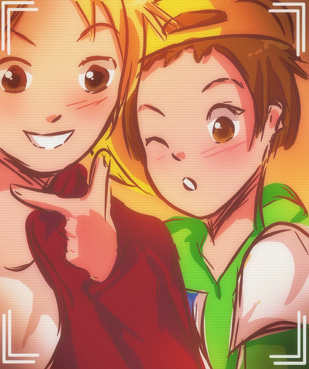 sim_sim250's tweet photo. two idiots taking a selfiee
(i forgot yamato's signature X's ;-;) https://t.co/CeB3jJbIon