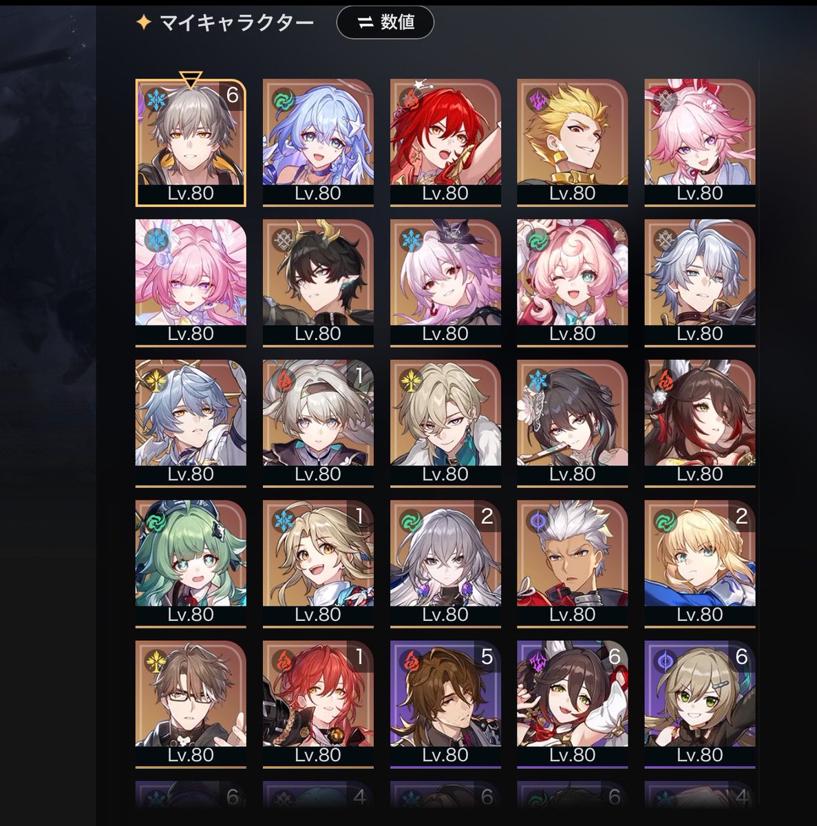 r24bc's tweet photo. スタレ持ってるキャラこんな感じ
他に育てた方がいいキャラとかいますか...？
まだわかっていないこと多い https://t.co/X9tx5KcpaK