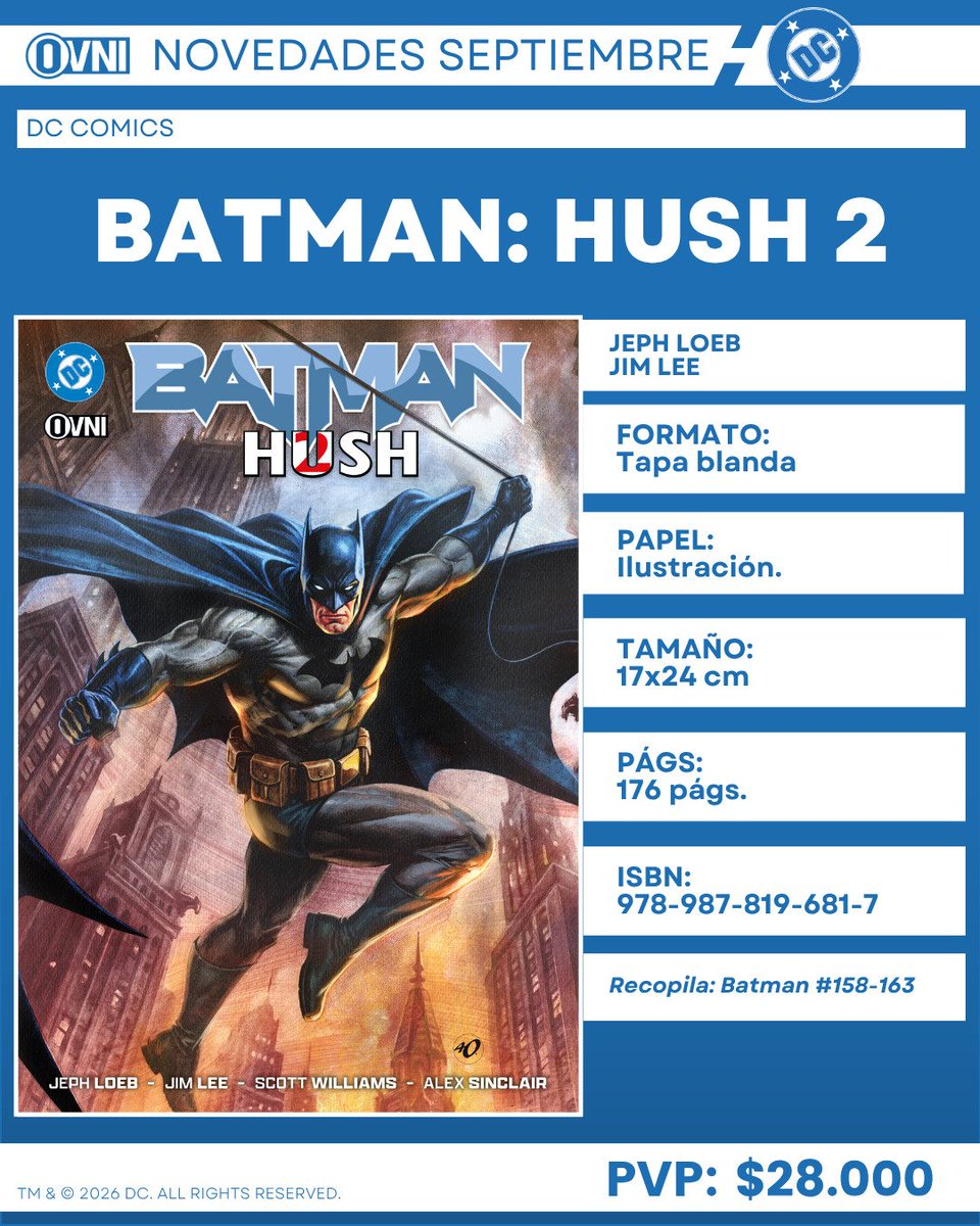 Ovnipressedit's tweet photo. [ADELANTOS] El viernes 18 de septiembre llegarán a las tiendas:

BATMAN: AÑO UNO EDICIÓN DEL ARTISTA

BATMAN: HUSH 2

BATMAN DE DOS MUNDOS

RAI: MUNDO CAIDO de @moztroslatam 

¡Encargalos ya en tu tienda amiga!

#Batman #BatmanDay #Rai #OvniPress #Moztros #DCCOMICS https://t.co/gUUHsfJMjK